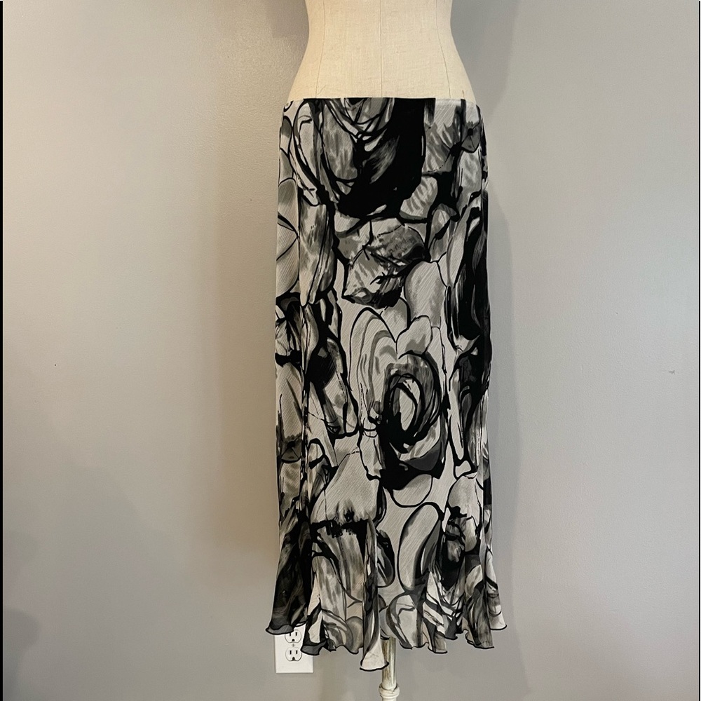 Flowing abstract floral print skirt from Cato